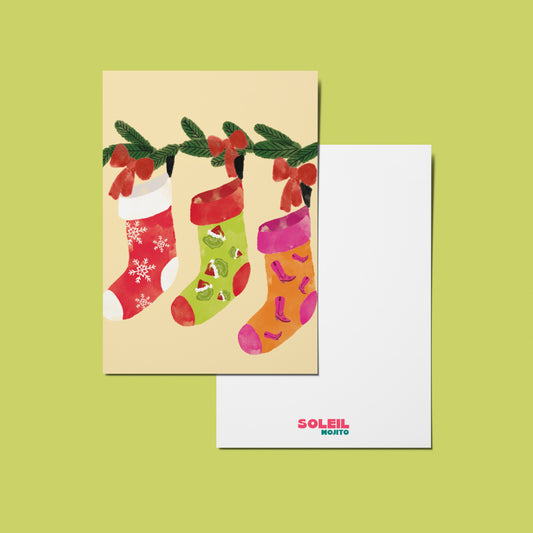 CARTE - CHAUSSETTES NOËL