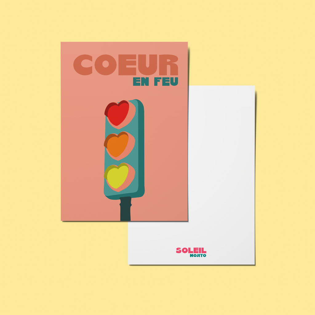 CARTE - COEUR EN FEU